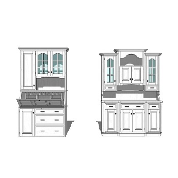 欧式储物柜草图大师模型，储物柜SKP模型下载