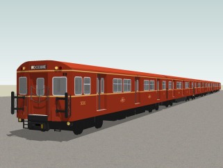现代火车车厢草图大师模型，火车sketchup模型