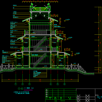 公园仿古建筑施工图，公园建筑CAD图纸下载