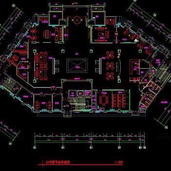 售楼中心cad施工图，CAD建筑施工图