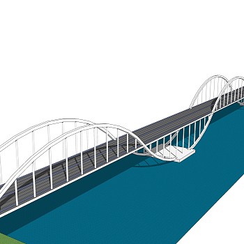 现代桥梁草图大师模型下载，sketchup桥梁su模型分享