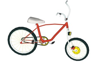 现代简约自行车SU模型，自行车草图大师模型下载
