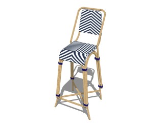 现代竹制品草图大师模型，竹制椅子su模型下载
