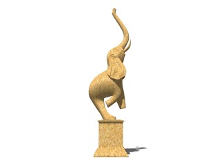 现代大象雕塑小品草图大师模型，大象雕塑小品sketchup模型免费下载