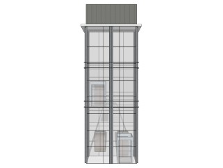 现代观光电梯草图大师模型，观光电梯sketchup模型免费下载
