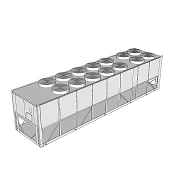 现代冷水机组草图大师模型，冷水机组su模型下载