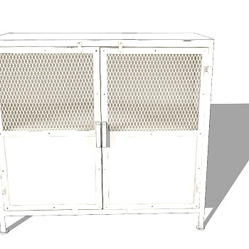 现代简约工业风储物柜草图大师，橱柜模型sketchup下载