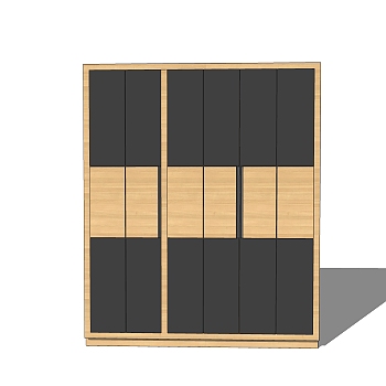 现代简约衣柜草图大师模型，衣柜SKP模型下载