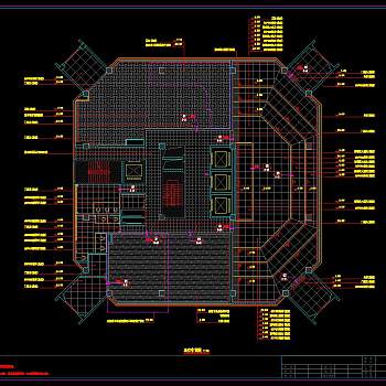 办公楼会议室接待室施工图，CAD建筑图纸免费下载