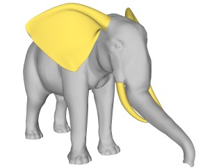 现代大象雕塑su模型,摆件草图大师模型下载