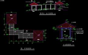 齐全的古建筑亭子CAD景观施工图，古建筑亭子设计CAD施工图下载