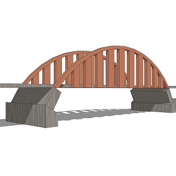 现代桥梁草图大师模型下载，sketchup桥梁su模型分享