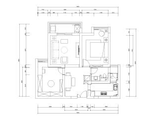 欧式两室两厅90㎡层林尽染施工图CAD图纸分享