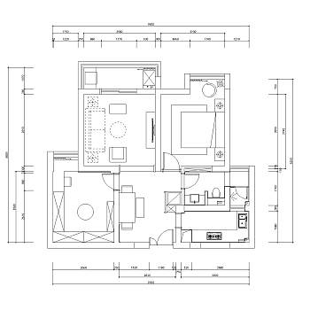 欧式两室两厅90㎡层林尽染施工图CAD图纸分享