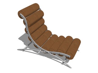 现代滚动式躺椅su模型，布艺面椅子草图大师模型下载