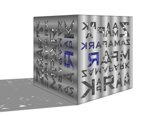立方体字母雕塑su模型,摆件草图大师模型下载