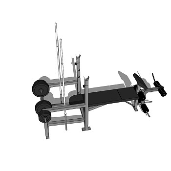 现代健身器材草图大师模型，健身器材skp模型下载