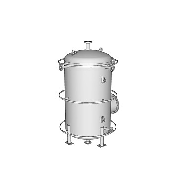现代冷凝罐容器草图大师模型，冷凝器su模型下载