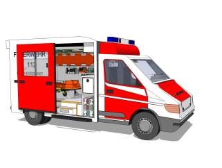 救护车草图大师模型，救护车skp模型，救护车su素材下载