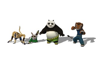 现代功夫熊猫玩具草图大师模型，玩具su模型下载
