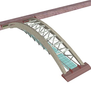 现代桥梁草图大师模型下载，sketchup桥梁su模型分享