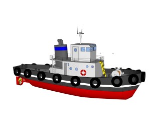 现代大型渔船sketchup模型，货船skp模型下载
