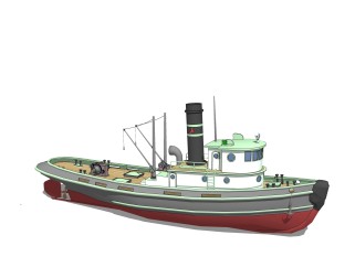 现代渔船草图大师模型，货船skb文件下载