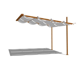 现代乡村遮阳棚sketchup模型，遮阳棚skb文件下载
