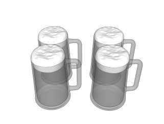 现代啤酒类饮品草图大师模型，酒水饮料sketchup模型下载