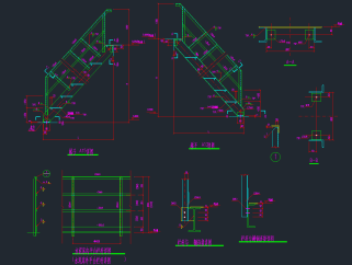 整套普通弧梯CAD素材，弧梯CAD施工图纸下载