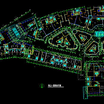 欧式风格超高商业建筑施工图，商业建筑CAD施工图纸下载