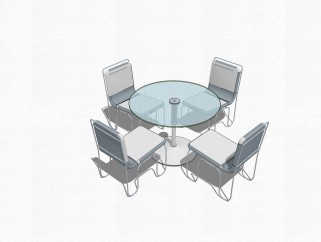 现代圆形玻璃会议桌草图大师模型，会议桌skp模型下载