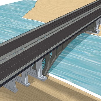 现代桥梁草图大师模型下载，sketchup桥梁su模型分享