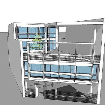 柯布西耶库鲁切特住宅草图大师模型下载