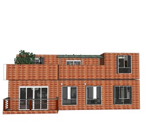现代两层独栋别墅草图大师模型下载，独栋别墅sketchup模型