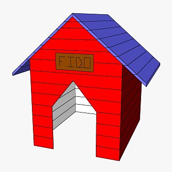 美式狗窝草图大师模型，美式狗窝sketchup模型下载