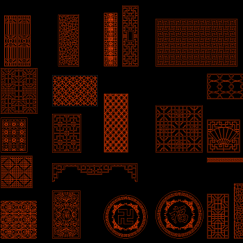 中式镂空图库，中式镂空CAD图库下载