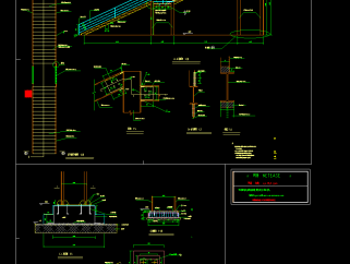 某室外直跑钢楼梯结构设计图纸，钢结构CAD工程图纸下载