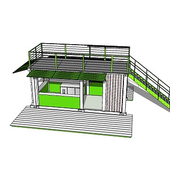 现代集装箱草图大师模型下载，集装箱sketchup模型