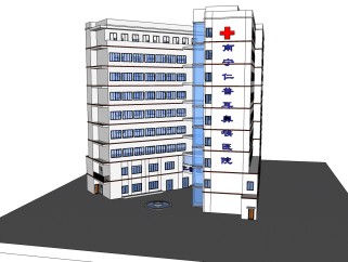 现代医院su模型，医院草图大师模型下载