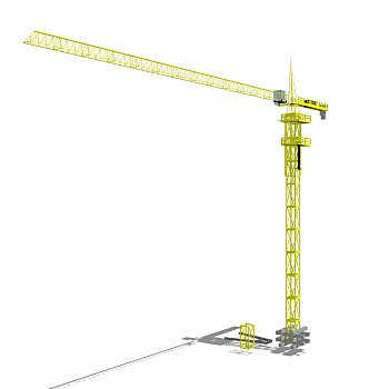 现代大型工用塔吊起重机草图大师模型，工业器材skb文件下载