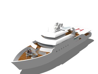 现代游艇SU模型，游艇SKP模型下载