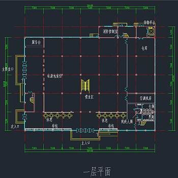 三层超市建筑设计图，超市CAD施工图纸下载