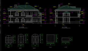 2层砌体别墅施工图，别墅建筑工程下载