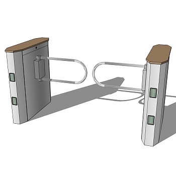 现代人行摆闸SU模型，人行摆闸SKP模型下载