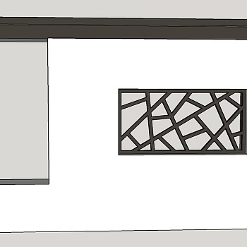 中式景观墙sketchup模型下载，景观墙草图大师模型