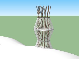 现代景观塔草图大师模型，景观塔sketchup模型skp文件分享