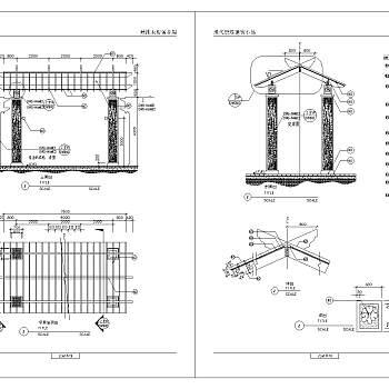 景观亭CAD施工详图免费下载