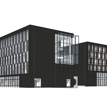 现代办公楼草图大师模型，办公楼sketchup模型免费下载