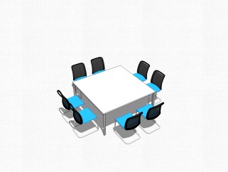 现代小型会议桌草图大师模型，会议桌sketchup模型下载